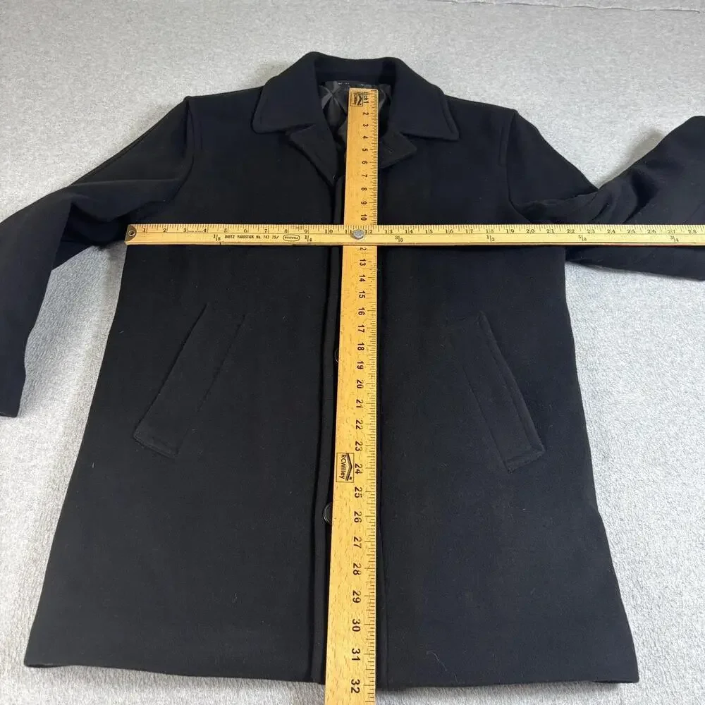 Lauren Ralph Lauren Coat Men 36 Short Black Cashmere Blend Heritage Academia Y2K